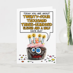 Happy Birthday Cupcake - 66 years old Card