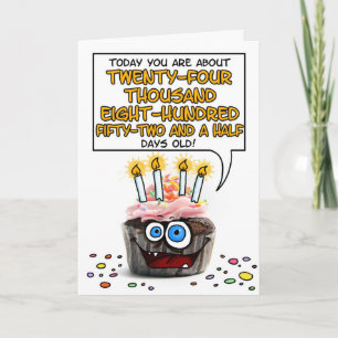 Happy Birthday Cupcake - 67 years old Card