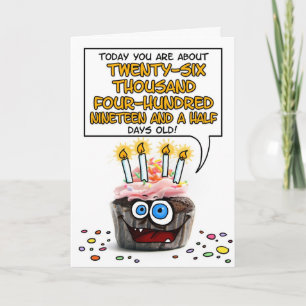 Happy Birthday Cupcake - 72 years old Card