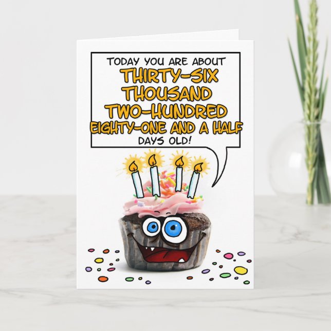 Happy Birthday Cupcake - 99 years old Card (Front)