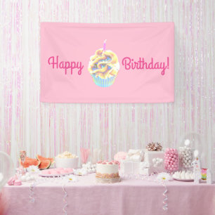 Happy Birthday Cupcake Banner
