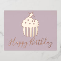 Happy Birthday Cupcake  Blush Pink