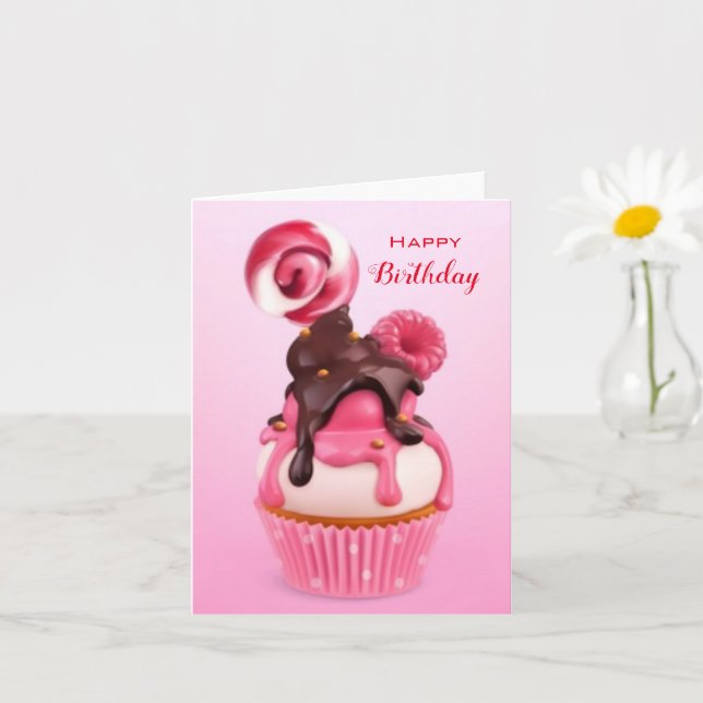 Happy birthday cupcake card (Small Plant)