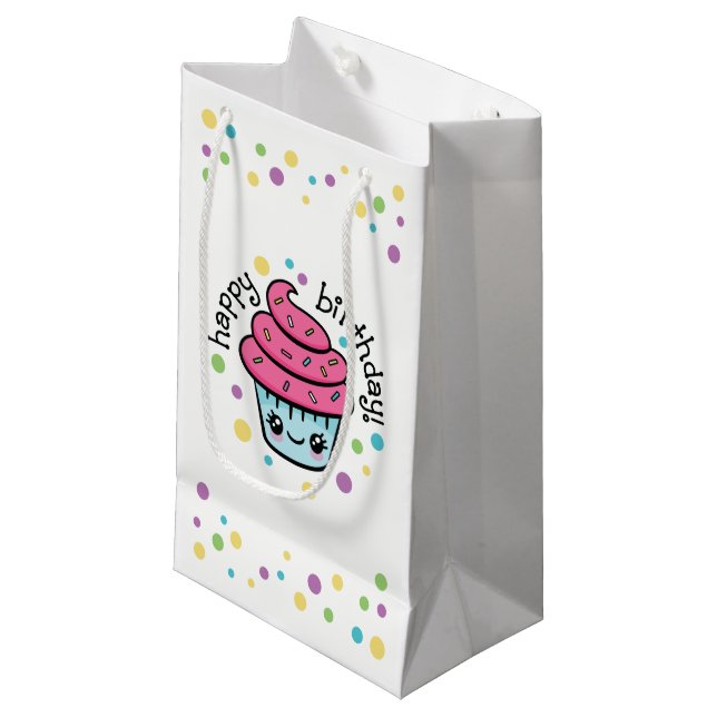 Happy Birthday Cupcake gift bag (Front Angled)