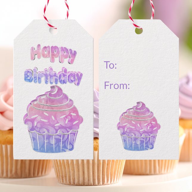 Happy Birthday Cupcake Gift Tags (Creator Uploaded)