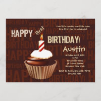 Happy Birthday Cupcake Invitation