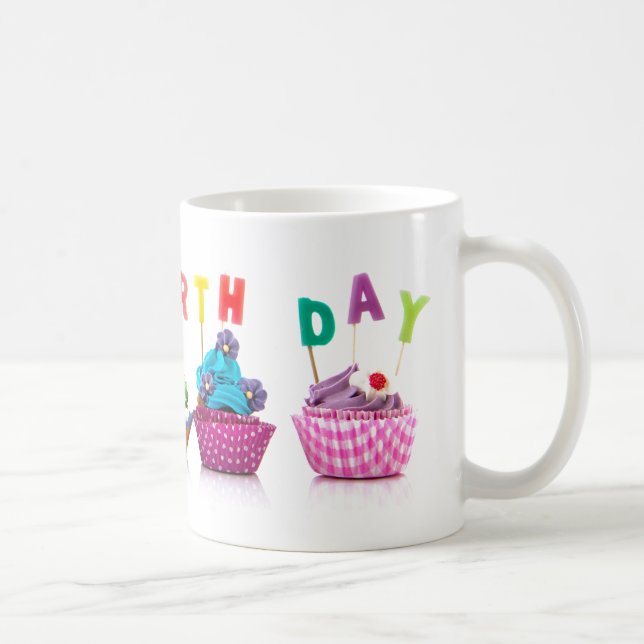 Happy Birthday Cupcakes - Coffee Mug (Right)