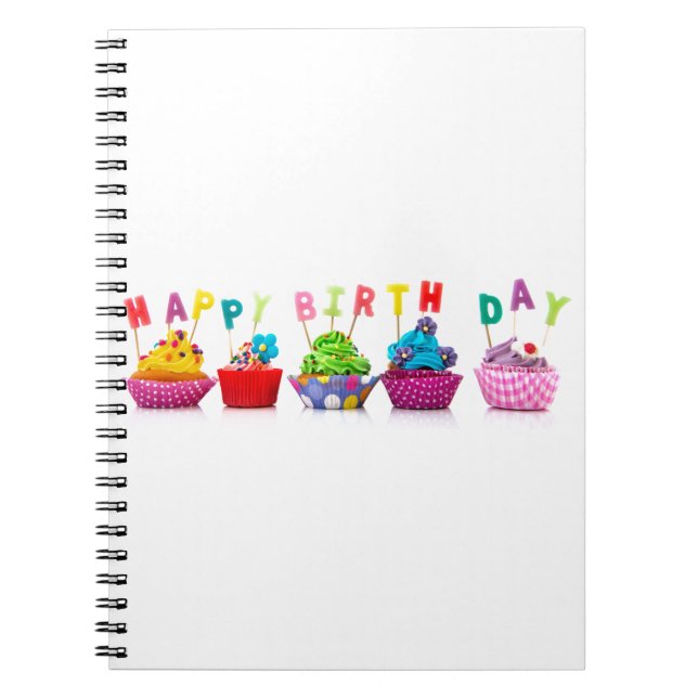 Happy Birthday Cupcakes Notebook (Front)