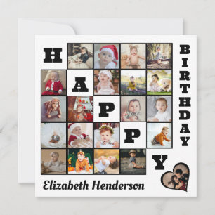 Happy Birthday Custom 21 Photo Collage Gift Announcement