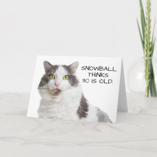 Happy Birthday Custom Age Cat Humor Card