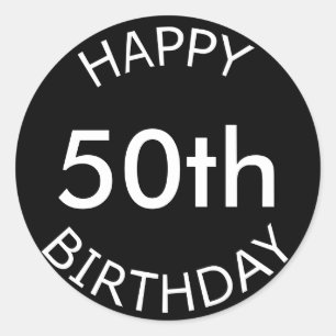 Happy Birthday Custom Age Classic Round Sticker