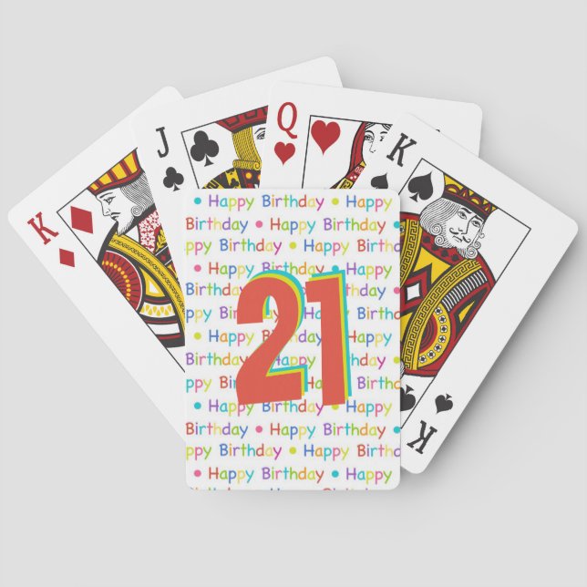 Happy Birthday Custom Age Number Playing Cards (Back)