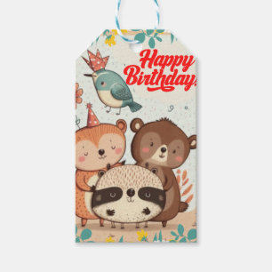 Happy Birthday custom card Gift Tags