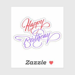 Happy Birthday Custom-Cut Vinyl Sticker