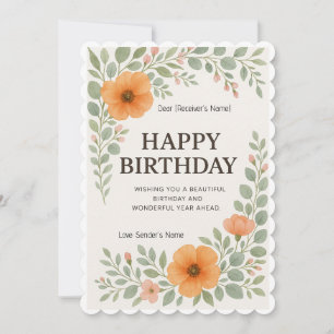 Happy Birthday Custom Floral Digital Card