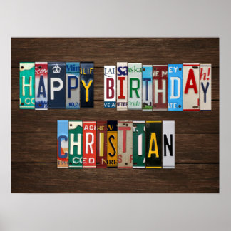 Happy Birthday Custom License Plate Lettering Sign