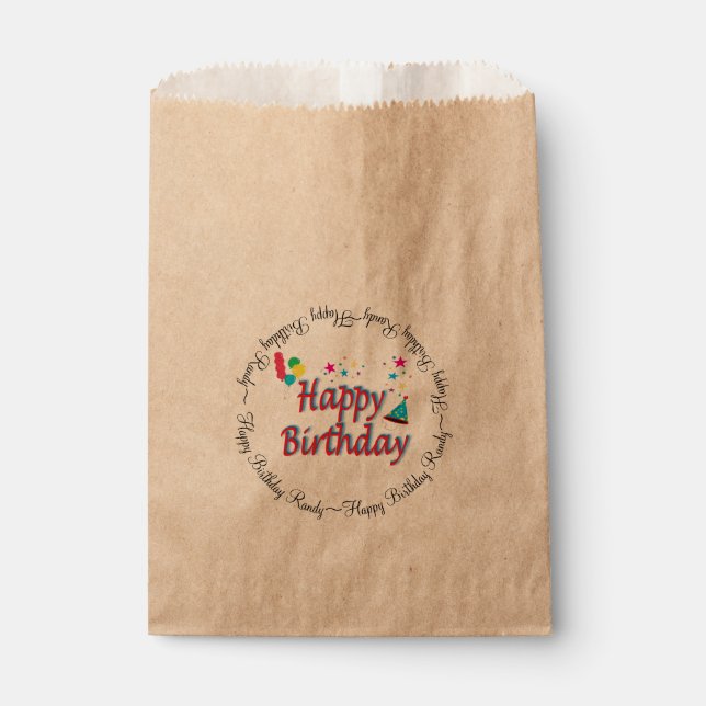 Happy Birthday Custom Loot Favour Bag (Front)