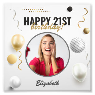 Happy Birthday Custom Modern Photo Gift Print