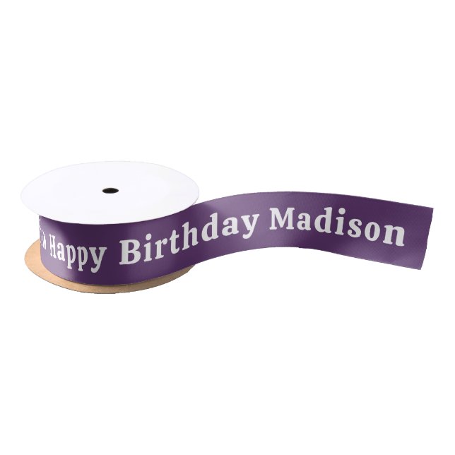 Happy Birthday Custom Name Personalized Satin Ribbon (Spool)