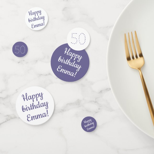 Happy Birthday - Custom Personalized Red & White C Confetti (Group)