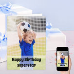 Happy Birthday Custom Photo Boys Birthday Card<br><div class="desc">Personalized photo birthday card for your son, nephew, brother or other male friend or relative. All of the wording, inside and out, can be customized and the photo template is set up for you to add your own picture to the front. This design has a light overlay with black typography...</div>