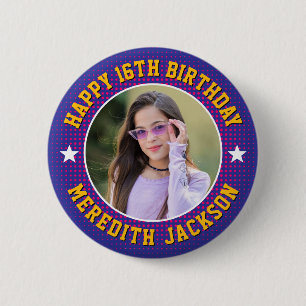 Happy Birthday Custom Photo Cool Personalized 2 Inch Round Button