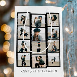 Happy Birthday Custom Photo Film Strip White Medium Gift Bag<br><div class="desc">Capture the moment with this stylish custom gift bag! Twelve favourite photos, arranged like a retro film photography contact sheet. Personalize the template with their age and the year, along with a "Happy Birthday" greeting, and the recipient's name. A chic gift wrap template perfect for family and friends! The film...</div>