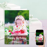 Happy Birthday Custom Photo Girl Birthday Card<br><div class="desc">Personalized photo birthday card for your daughter, niece, sister or other female friend or relation. All of the wording, inside and out, can be customized and the photo template is set up for you to add your own picture to the front. This design has a dark overlay with white typography...</div>