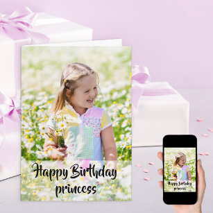 Happy Birthday Custom Photo Girls Birthday Card