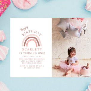 Happy Birthday Custom Photo Little Girls Party Invitation