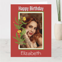 Happy Birthday Custom Photo Orange Border