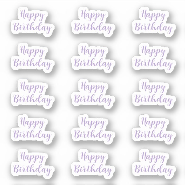 Happy Birthday Custom Text Age Lavender Purple (Front)