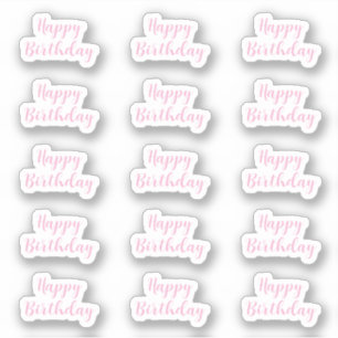 Happy Birthday Custom Text Age Light Baby Pink