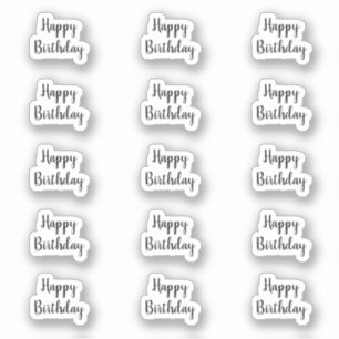 Happy Birthday Custom Text Color Black White Cool