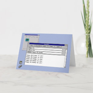 Happy Birthday Custom Windows 95 Computer Theme  Card