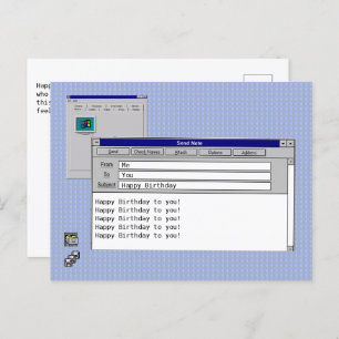 Happy Birthday Custom Windows 95 Computer Theme  Postcard
