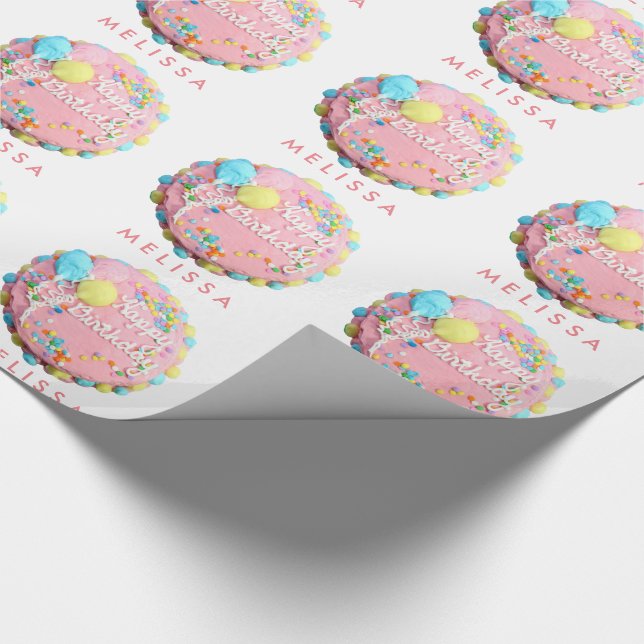 Happy Birthday Custom Wrapping Paper (Corner)