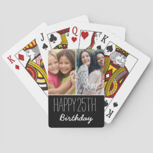 Happy Birthday Custom Year 2 Photo Personalized  Playing Cards