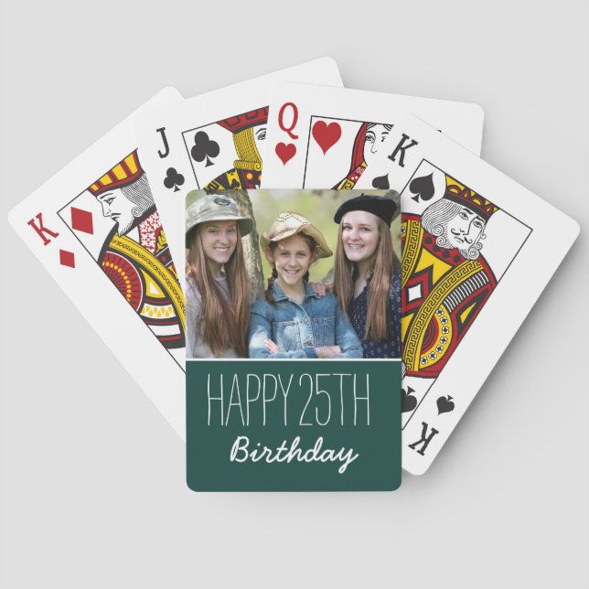 Happy Birthday Custom Year And Photo Personalized  Playing Cards (Back)