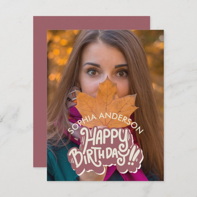 Happy Birthday Customizable Card (Front/Back)