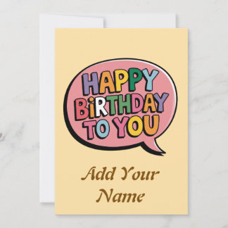 Happy birthday customizable card 