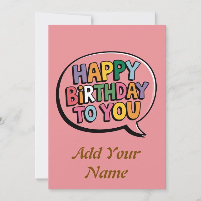 Happy birthday customizable card  (Front)