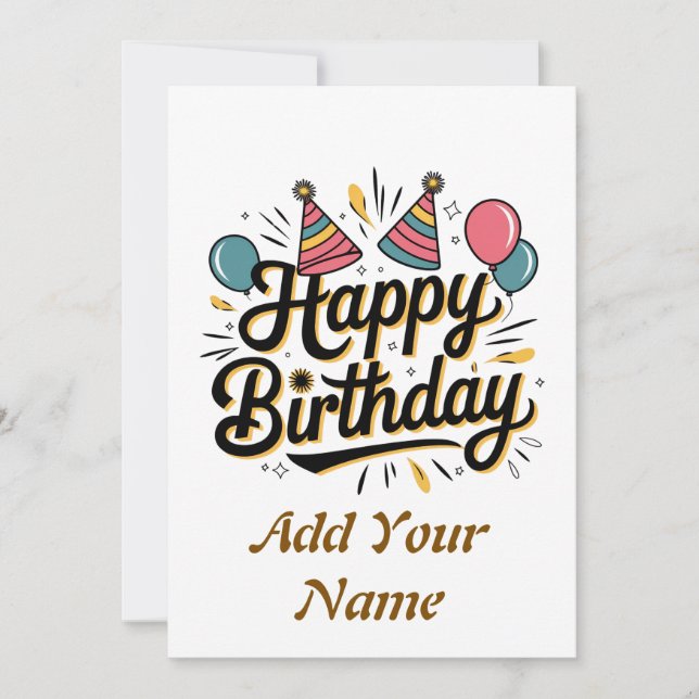 Happy birthday customizable card  (Front)