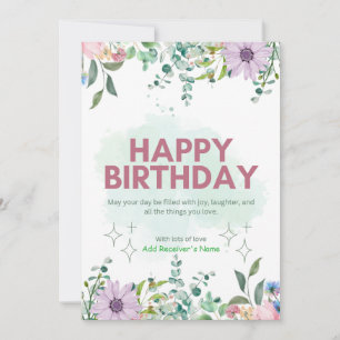 Happy Birthday Customizable Digital Greeting Card