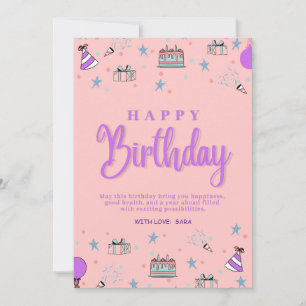   Happy Birthday Customizable Digital Greeting  Holiday Card