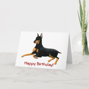 Happy Birthday Customizable Doberman Dog Card
