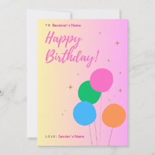 Happy Birthday Customizable Greeting Card