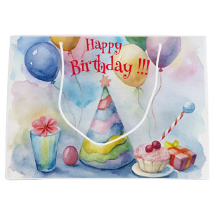 Happy Birthday!! Customizable  Large Gift Bag
