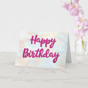 Happy Birthday Customizable Magenta Serif Greeting Card