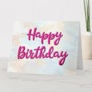 Happy Birthday Customizable Magenta XL Greeting Card